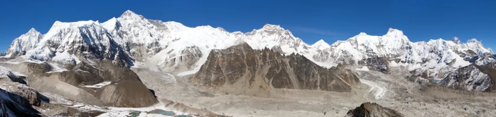 Photo sur Plexiglas Cho Oyu monts Cho Oyu, Everest, Lhotse, Gyachung Kang