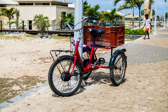 Tricycle in Green Cape Verde, (Cabo Verde) in Santa Maria beach at Salt island