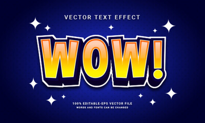 Wow cartoon 3d text style effect