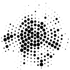 Halftone dotted radiate texture. Vector abstract background, overlay. Minimalists art element for advertisement banners, comic books, posters, packaging.