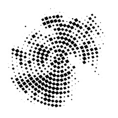 Halftone dotted radiate texture. Vector abstract background, overlay. Minimalists art element for advertisement banners, comic books, posters, packaging.
