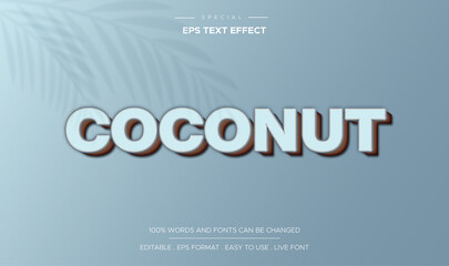 Text effect editable coconut