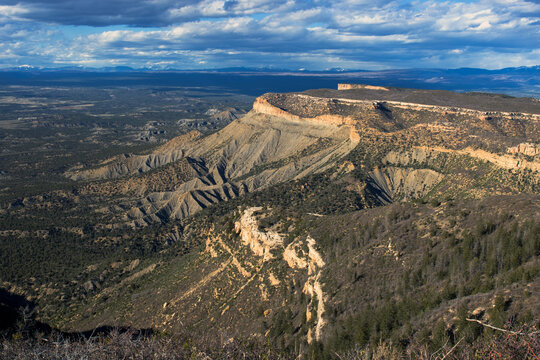 Scenic view from Park Point, the highest spot at Mesa Verde National Park in Colorado