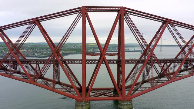 A Railway Bridge Crossing the Forth of Firth in Scotland