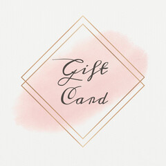 Gift card word pastel frame