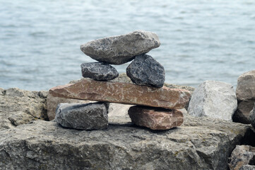 Fototapeta na wymiar Sack of stones