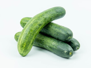 fresh cucumbers isolated on white background