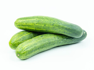 fresh cucumbers isolated on white background