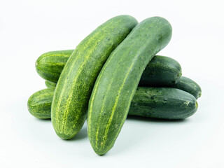 fresh cucumbers isolated on white background