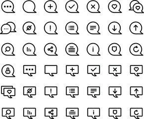Bubble speech icon line style for website and application