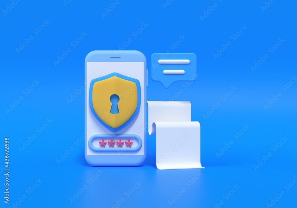 Poster payment via credit card concept. secure online payment transactions with smartphone. internet bankin