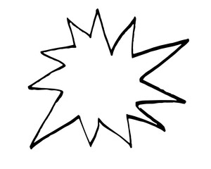 cartoonish hand drawn speech bubble with impact