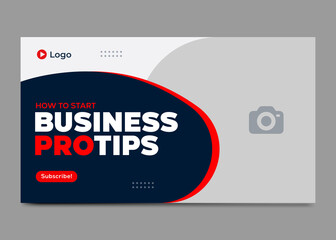 Obraz premium Editable video thumbnail and web banner design. Youtube thumbnail for live workshop business template. Video cover photo for social media videos. 
