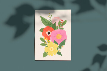 Premium quality floral card mockup