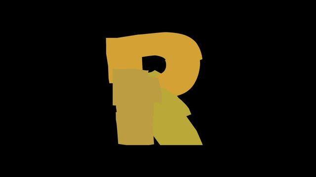 Animation of transforming symbol official currency South African rand of Republic of South Africa (RSA) into currency code ZAR. National colors, black, white. Background is an alpha channel.