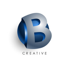 Obraz premium The logo features a three-dimensional, metallic design, with a prominent 