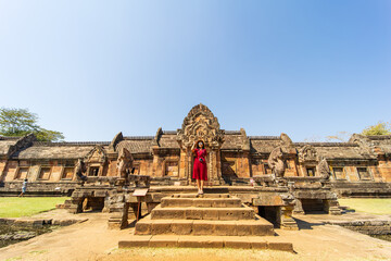 Naklejka premium Prasat Khao Phanom Rung is a stone laterite castle, Buri Ram Province, Thailand.