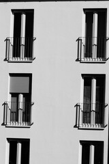 black and white wall