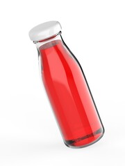 Blank Smoothie Bottle template. 3d render illustration.