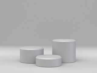 Geometric Shape Podium For Product Presentation. 3d render illustration.