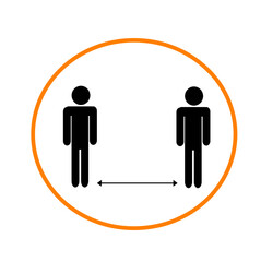 The sign is social distancing. Keep a distance of 6 Feet. Stay safe.