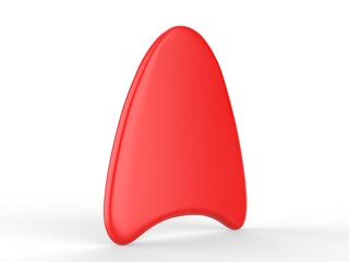 Blank Kickboard Swimming Training Template, 3d render illustration. 