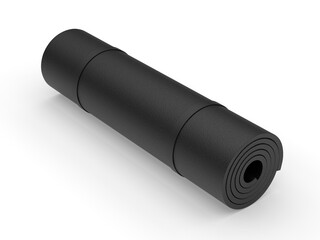 Blank yoga mat for branding, 3d render illustration.