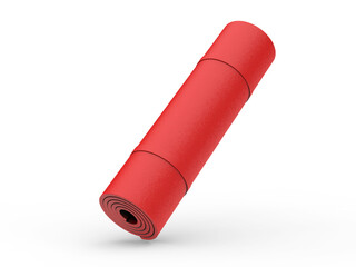 Blank yoga mat for branding, 3d render illustration.