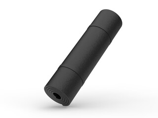 Blank yoga mat for branding, 3d render illustration.