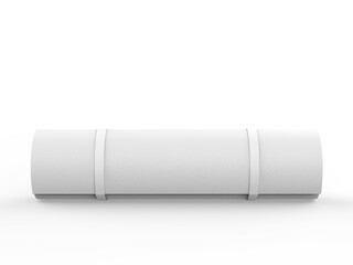 Blank yoga mat for branding, 3d render illustration.