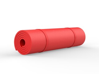 Blank yoga mat for branding, 3d render illustration.