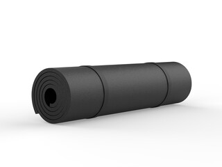 Blank yoga mat for branding, 3d render illustration.