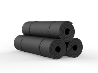 Blank yoga mat for branding, 3d render illustration.