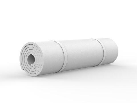 Blank yoga mat for branding, 3d render illustration.