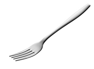 fork isolated white background. silver, metal kitchenware, basic fork