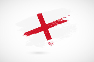 Happy saint george's day of England with vintage style brush flag background