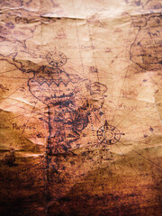 Close up of a old map
