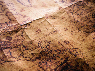 Close up of a old map