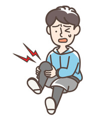 膝を痛める男性