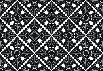 Geometric Indonesian batik motifs with distinctive Balinese floral pattern