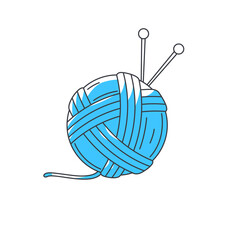 Knitting Yarn ball and needles icon