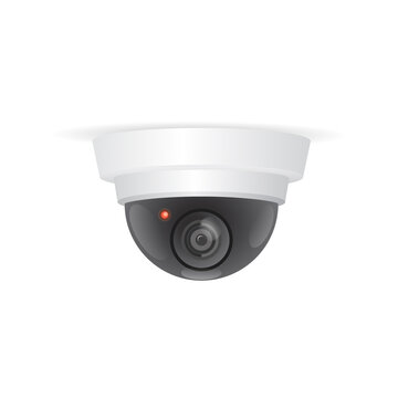 3D Surveillance dome camera security camera illustration