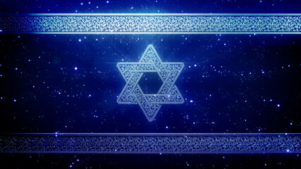 nice Israel flag with magen david . creative abstract 3D illustration