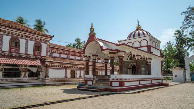Indian temple in the Goa. Time lapse