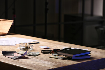 Workplace of detective in police department