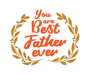 Father's Day. Holiday logo design. Use it for greeting card, banner, post creation. Vector illustration.