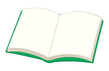 開いた本のイラスト 白紙 ノート