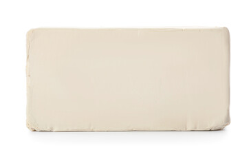 Fresh yeast on white background