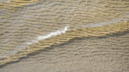 
sand shallow water waves transparent beach shore