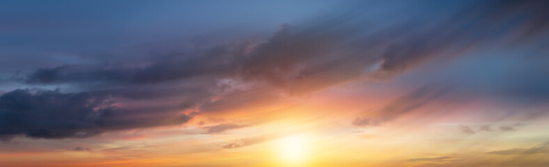 Flowing clouds beautiful with sunrise